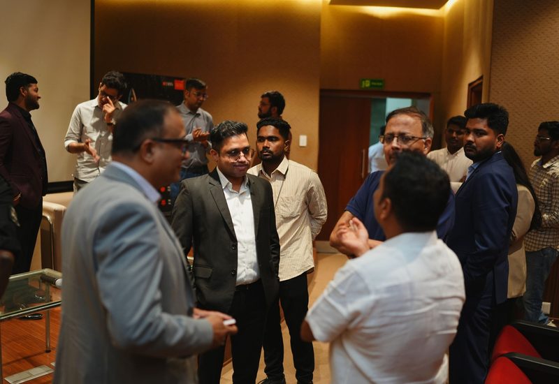Startup pitch meeting with founders and mentors